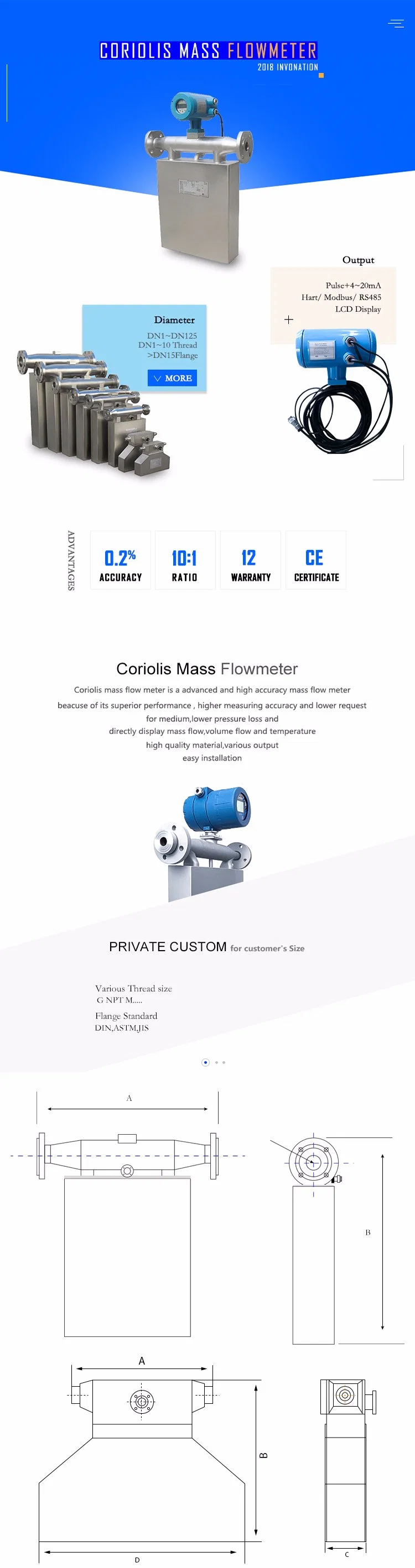 Low Temperature Liquid Oxygen O2 Coriolis Mass Flow Meter Totalizer